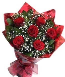 6 adet kırmızı gülden buket  Adıyaman yurtiçi ve yurtdışı çiçek siparişi 